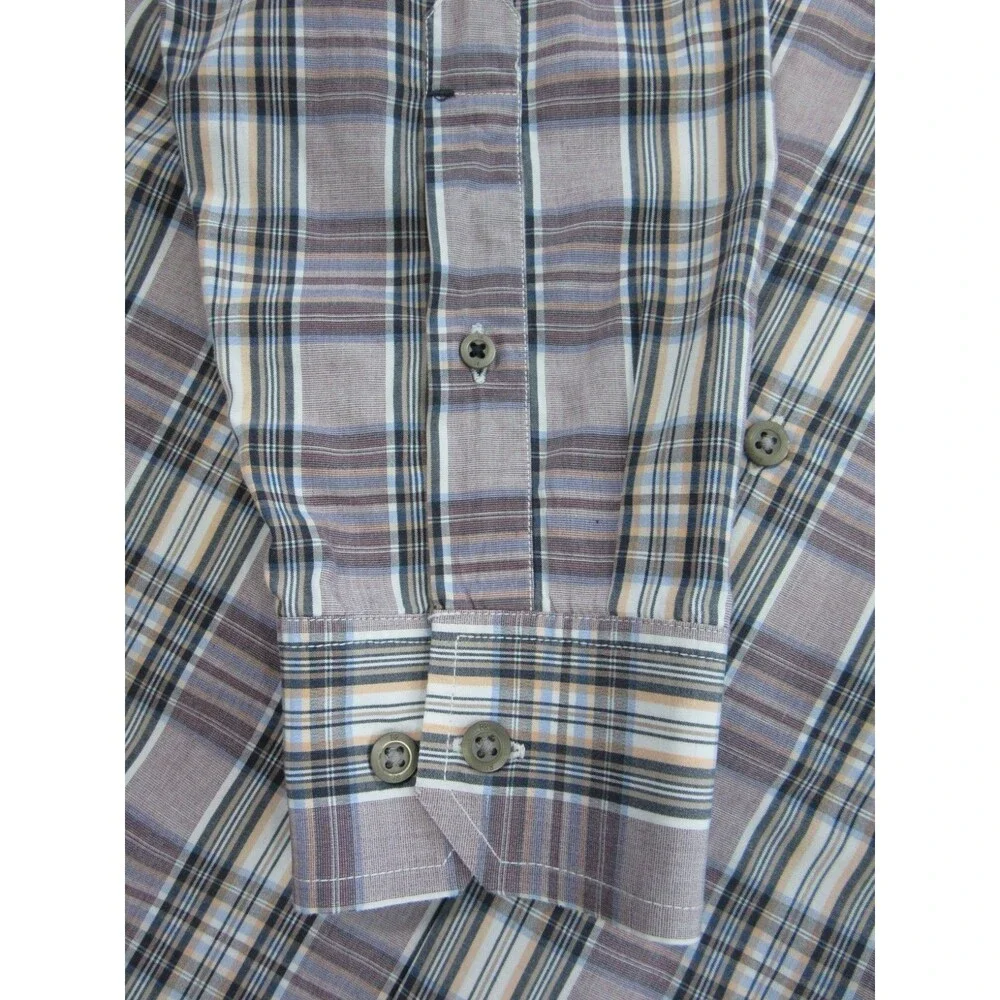 2-pack Banana Republic Shirt Mens Medium 15-15.5 Long Slv Blue Red Plaid Striped